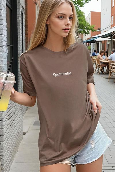 Teenage Millionaire Γυναικείο Καφέ Spectacular Oversize T-Shirt Salas