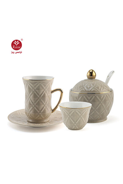 Rose CR-1717-طقم تقديم 27 قطعة للشاي والقهوة روز