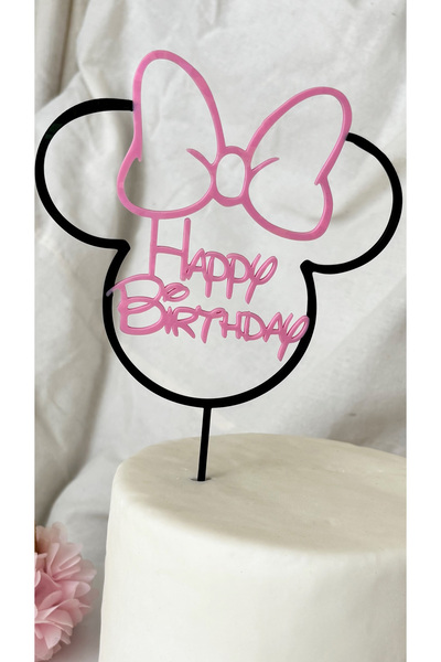 puffy party MINNIE Happy Birthday Pasta Yazısı