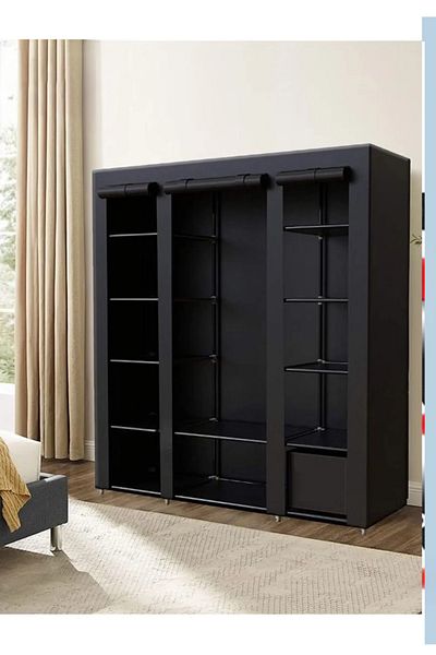 Cady One Foldable cloth wardrobe and luggage organizer with hanging rods and clothes rack