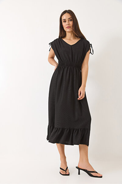 Bianco Lucci Γυναικείο φόρεμα με λαιμόκοψη V με λαιμόκοψη με λεπτομέρεια 3096 60284015