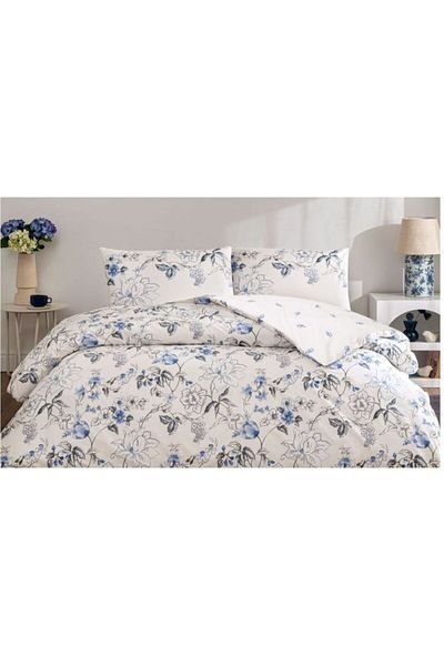 Taç Crown New Season Cotton Double Personality Bedding Set Luna Blue