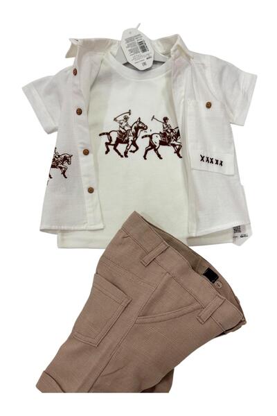 Esterella Men's Child Short Sleeve Shirt T-Shirt Shot Team / Sleeveless T-Shirt Shot 3 Piece Set with Shot