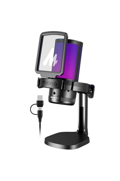 MAONO Dgm20 Usb Mikrofon, Rgb, Kondenser Oyun Mikrofonu, Gürültü Önleyici, Po...