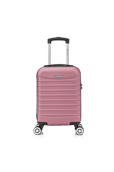 Quasar & Co. Line Cabin Trolley, 40x30x20cm, Hand Luggage Trolley, Cabin Suitcase, Removable Wheels, ABS, Powder Pink