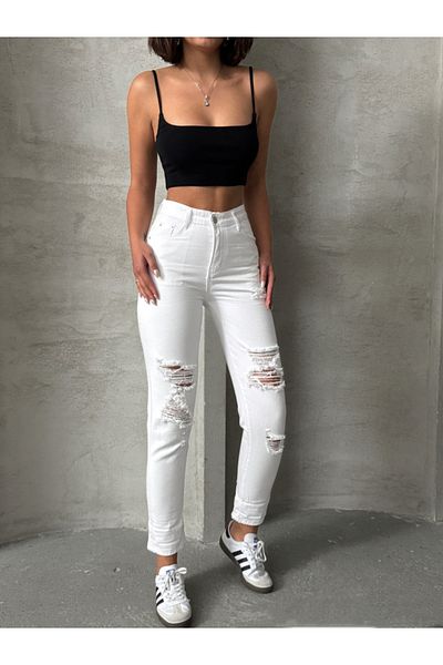 ADA MODA Mom fit jeans with rips