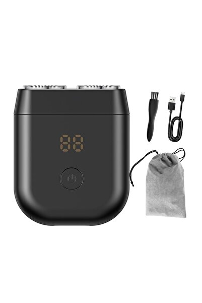 ENSSU ماكينة حلاقة كهربائية صغيرة - ماكينة حلاقة جيبية مقاومة للماء للسفر للرجال، ماكينة حلاقة دوارة للحية والشارب