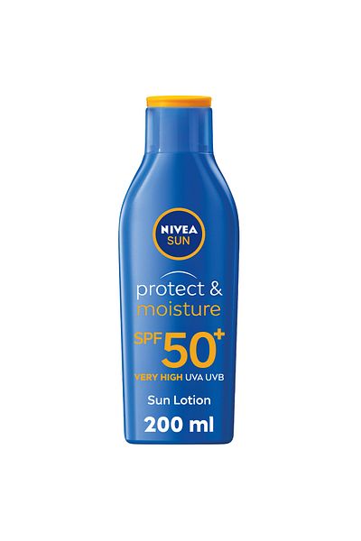 NIVEA SUN Protect & Moisture Sun Lotion, UVA & UVB Protection, SPF 50+, 200ml