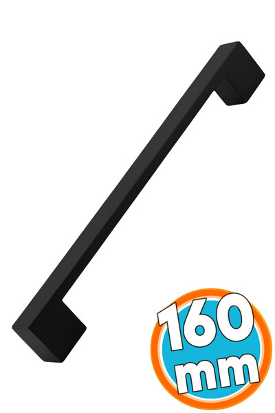 NZB Mobilya Mutfak Çekmece Dolap Dolabı Kulbu Kulpu Kulpları (160 mm - 16 cm) Mat Siyah Metal