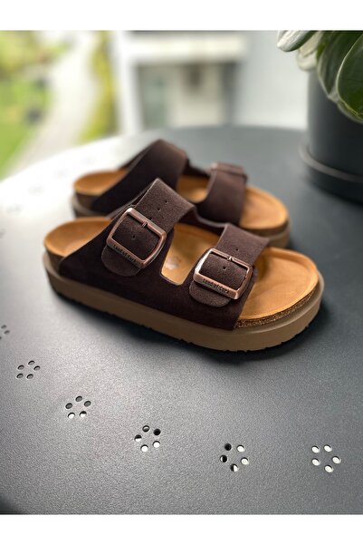 Land of Cork Anatomical Women's Natural Cork Sole Suede Leather Slippers