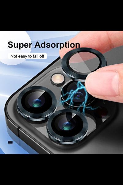 PSGT Iphone 14Pro/14ProMax/15Pro/15ProMax Uyumlu Alüminyum Alaşım 3d Kamera Lens Koruyucu