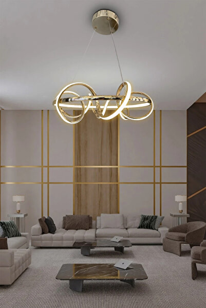 RSCOLLECTIONS Kuzey Modern Sarkıt Led Avize - 3 Renk Kumandasız Krom