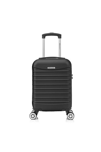 Quasar & Co. Troler De Cabina Line,40x30x20cm,troller Bagaj De Mana,valiza Cabina 4 Roti Detasabile,cifru,negru