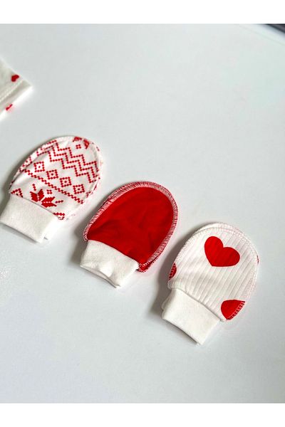 BETSY STUDIO Newborn Baby Gloves Cotton Set of 3