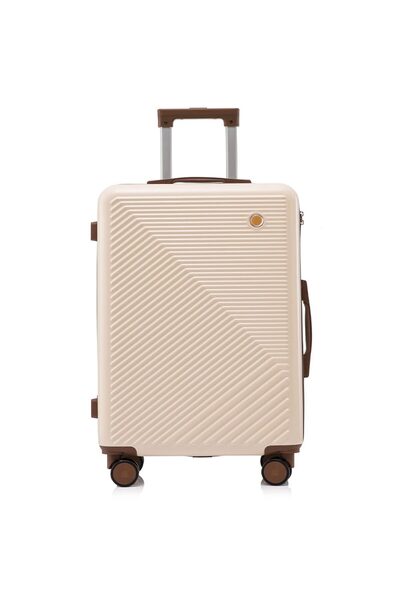 Quasar & Co. Cabin Trolley Set With Cosmetic Bag, Meta trolley, hand luggage, 55x39x23cm, zip, 4 Wheels, Cream