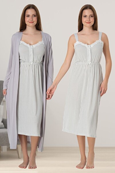 ByLohusa Σετ νυχτικό εγκυμοσύνης γκρι γκρι Effortt