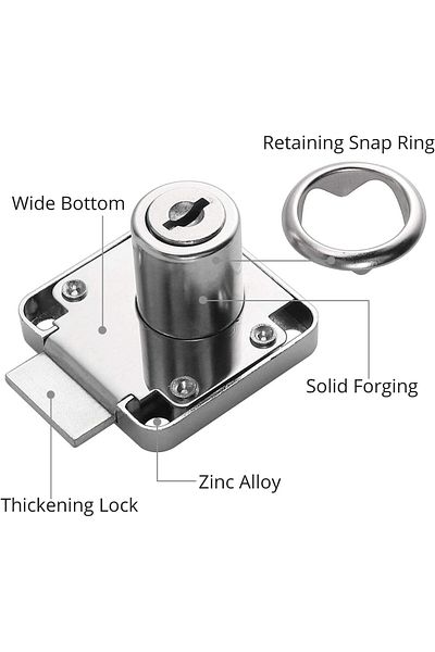 Generic 22mm Security Cabinet and Drawer Lock with Key - Versatile Lock for Furniture, Drawers, Homes and Offices