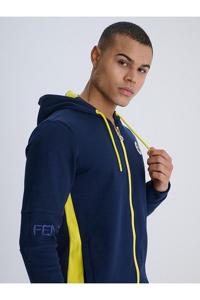 Fenerium Mikina Fenerbahce Marineblau Tribune Piece Detailliertes Herren