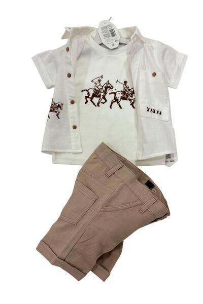 Esterella Men's Child Short Sleeve Shirt T-Shirt Shot Team / Sleeveless T-Shirt Shot 3 Piece Set with Shot