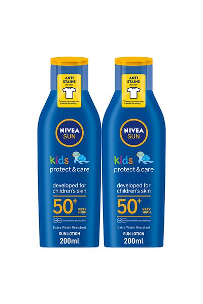 NIVEA SUN Kids Protect & Play Moisturizing Sun Lotion, SPF 50+, 200ml, Pack of 2
