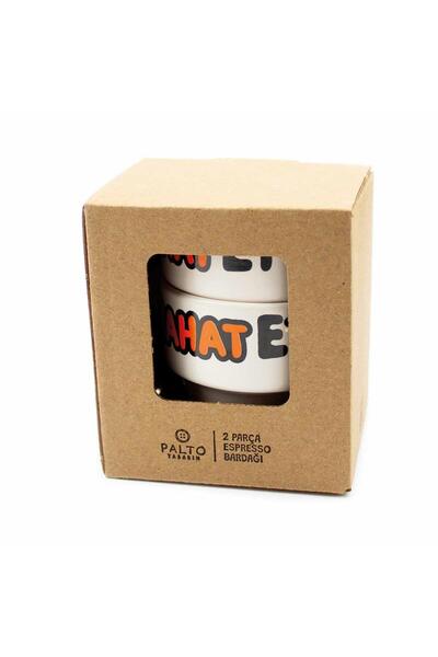 PALTO TASARIM Mr. Hakli & Hakli Set of 2 Espresso Cups - Gift Ceramic Cup