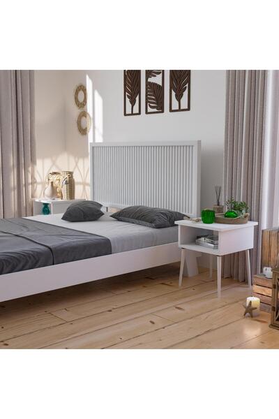 RENAZZO Ebruli Model Beyaz Renk Ahşap Tek Başlık ( Dikey )