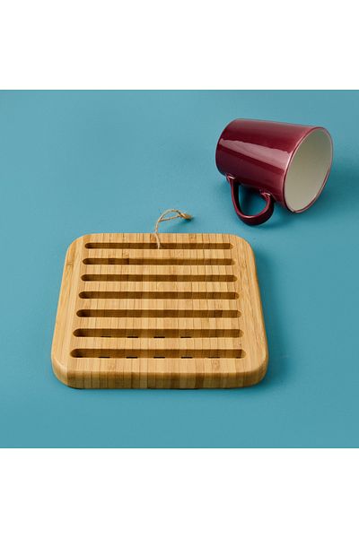 AROW Bamboo Square Trivet - Light Brown - 17 cm