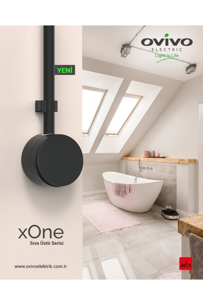 OVİVO Ovivo Xone Sıva Üstü Anahtar Siyah Renk