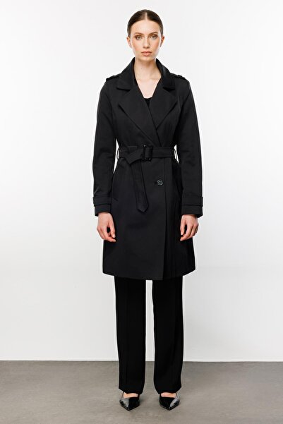 Ekol Beli Kemerli Düğmeli Trençkot