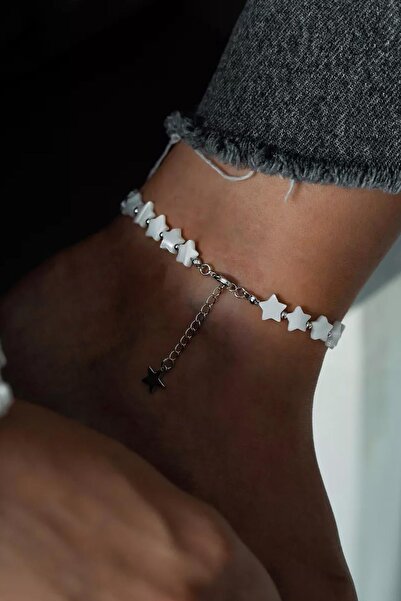 New Obsessions Natural Mother of Pearl Star Anklet