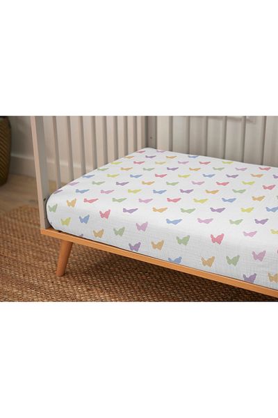 DEUX LAPINS 100% Cotton Elastic Muslin Baby Bed Sheet