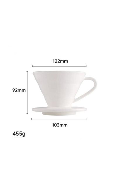 PANJI White V60 02 Dripper Ceramic Coffee Brewing Equipment Filter Coffee