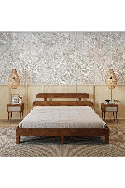 RENAZZO Lotus New Frezya Model Ceviz Renk Ahşap Karyola