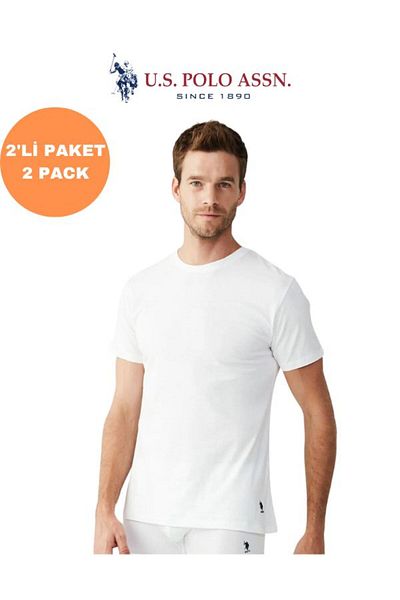 U.S. Polo Assn. Ανδρικό 100% βαμβάκι με άδεια USPA 2 συσκευασιών T-shirts με στρογγυλή λαιμόκοψη Oversize