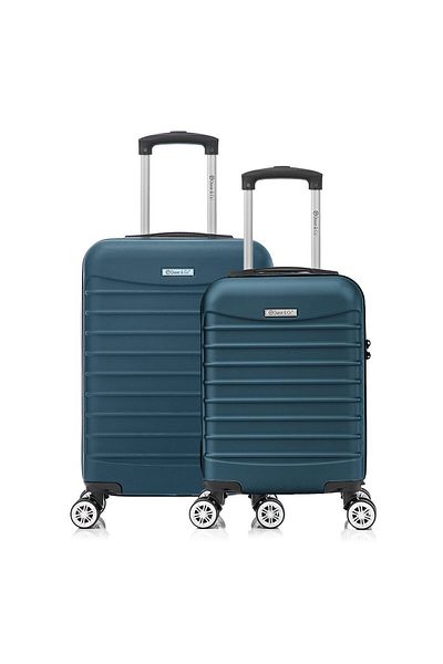 Quasar & Co. Set 2 Trolere Cabina, ®,40x30x20cm Roti Detasabile/55x36x20cm,cifru,abs,albastru Petrol