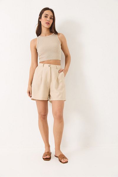 Bianco Lucci Damen-Shorts mit drapierten Falten und Taschendetails 30024 60283048