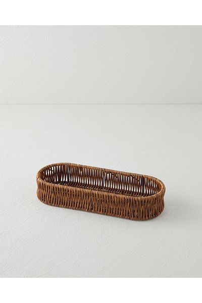 English Home Crustic Plastic Bread Basket 28X11X7 cm Brown