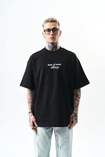 Respire Ανδρικό μπλουζάκι με στάμπα με μνήμη, μαύρο