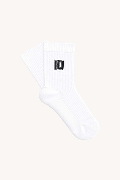 Socrates White Number 10 Towel Socks
