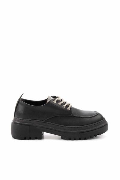 Bambi Siyah Lame Kadın Loafer Ayakkabı K01503741709