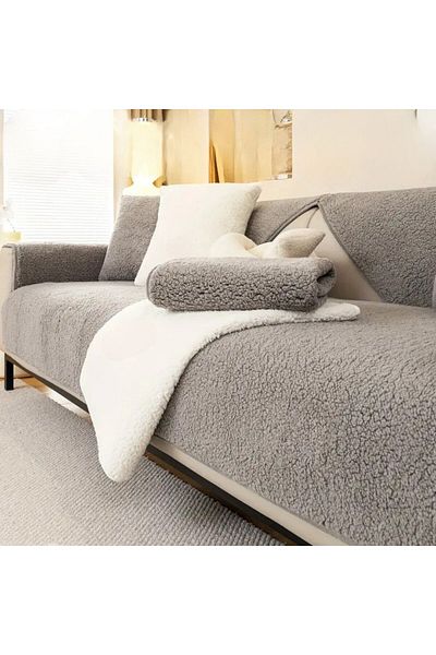ZADA HOME Three Seater Teddy Top Plush Sofa Cover Seating Area 75X190 cm Measurement (1 Piece)
