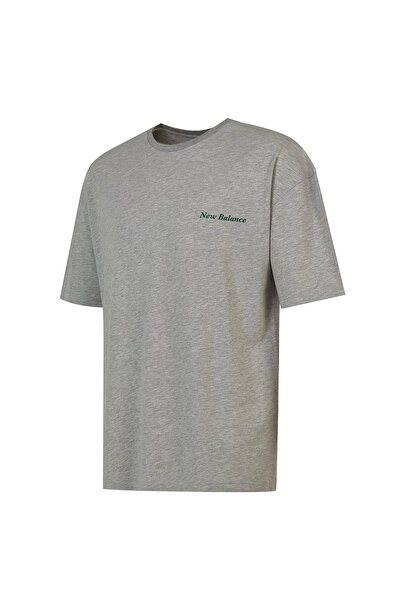 New Balance Lifestyle Erkek Gri Günlük Stil T-Shirt MNT1528-AG