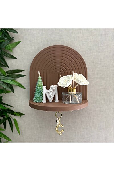 MERKARE Bohem Yuvarlak Raf Model, Dokulu Özel Tasarım Duvar Askılı Anahtarlık...