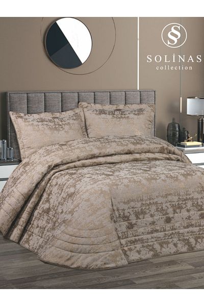 Solinas Collection Валентина Висън - Златна блестяща покривка за легло с лъскава зестра