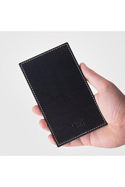 2K S.Leather Card Holder Wallet Pen Holder Black Wallet and Card Holder Vegan 9X15,5 Cm. Black