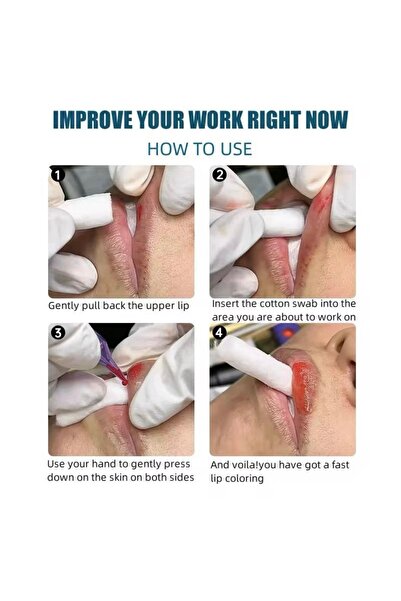 İthalSepeti 1 Set ( 100 Adet ) Kalıcı Makyaj Dudak Germe Pamuğu