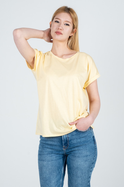 Kyron 100% Cotton Low Arm Tip Double Women's T-Shirt - with Different Color O...