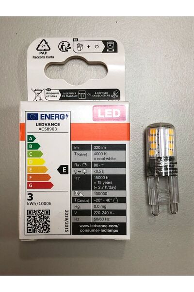 Osram 3 ADET OSRAM G9 LED  3W =30W 320 LÜMEN 4000 KELVİN GÜNIŞIĞI
