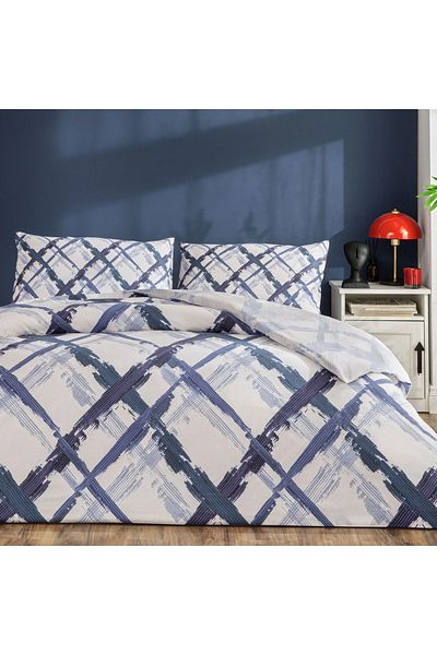Taç Crown Young Fashion Cotton Single Duvet Cover Set Briza Blue