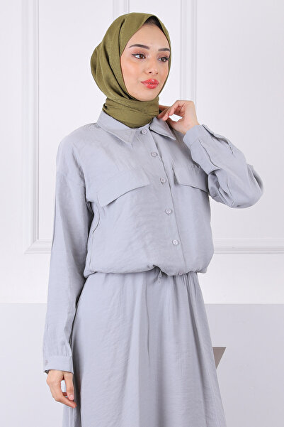 İmajButik Modal Suit with Gray Shirt Skirt